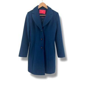 Ivanka Trump Teal Wool-Blend Lined Coat w/Pockets Size S Peacoat Single Breasted
